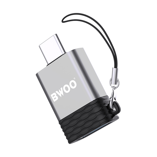 Adaptador OTG USB-A - USB-C BWOO BZ-35, Cinzento