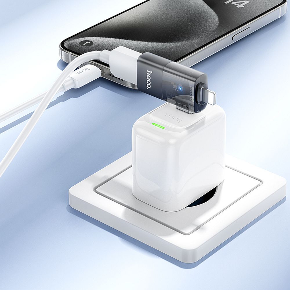 Adaptador OTG Lightning / USB-C - USB-A HOCO UA36E, Preto