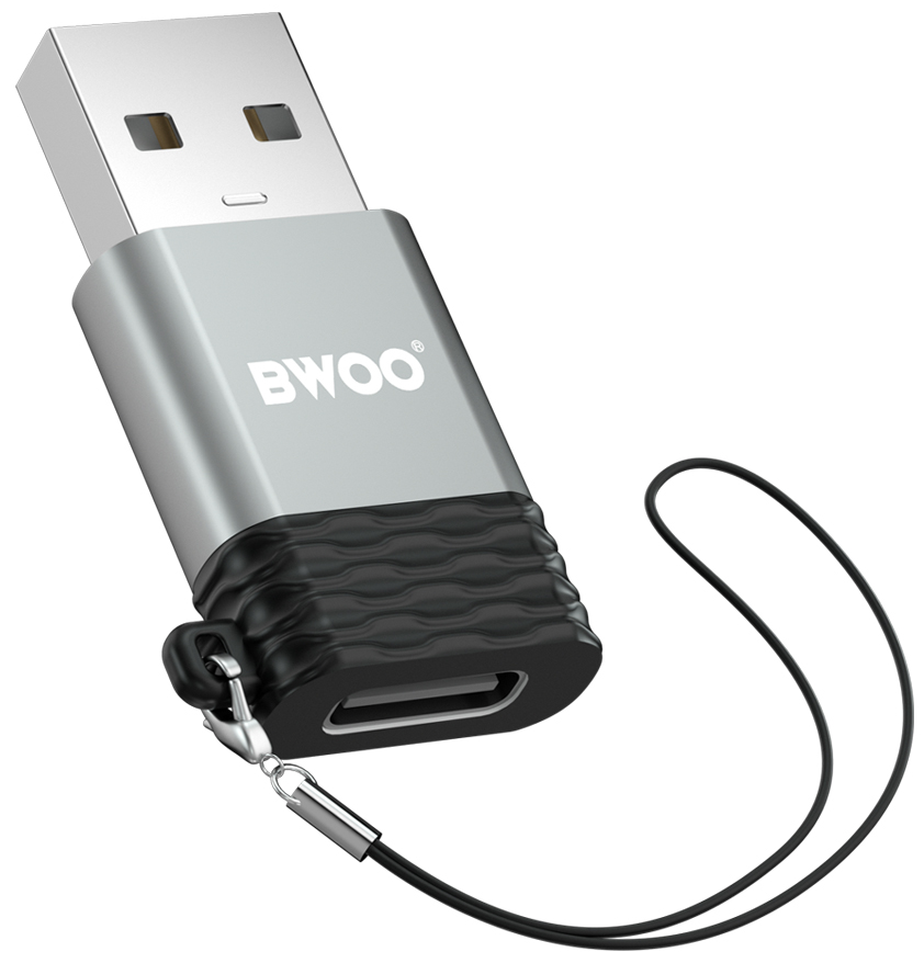 Adaptador de Dados e Carregamento USB-C - USB-A BWOO BZ-38, Cinzento