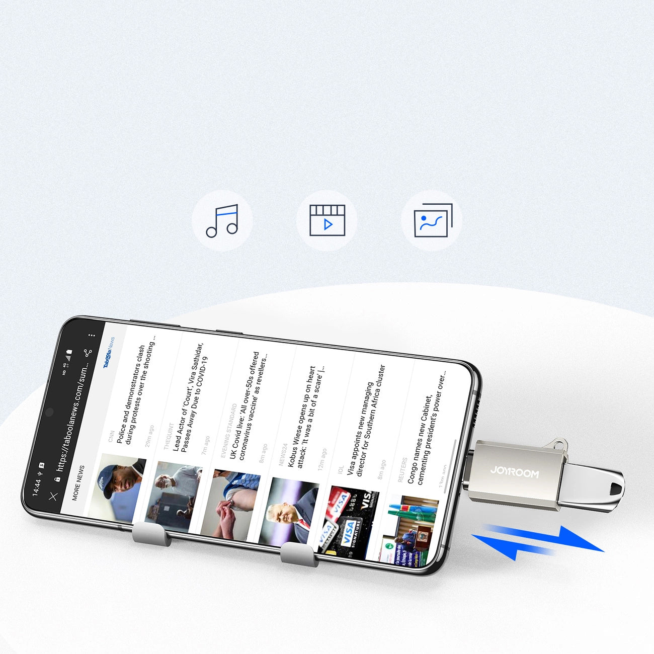 Adaptador OTG USB-C - USB-A Joyroom S-H151, Prateado
