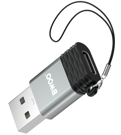 Adaptador de Dados e Carregamento USB-C - USB-A BWOO BZ-38, Cinzento