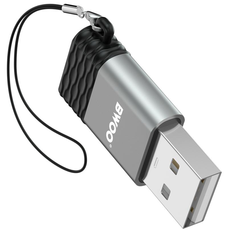 Adaptador de Dados e Carregamento USB-C - USB-A BWOO BZ-38, Cinzento