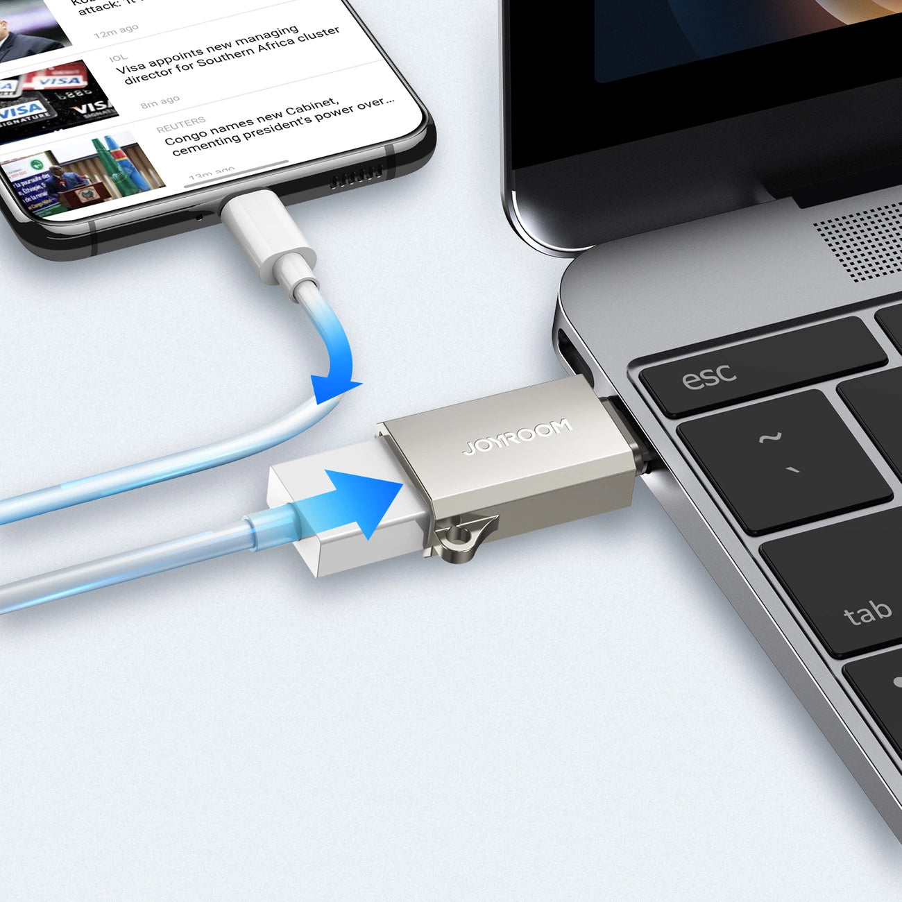Adaptador OTG USB-C - USB-A Joyroom S-H151, Prateado