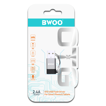 Adaptador de Dados e Carregamento USB-C - USB-A BWOO BZ-38, Cinzento