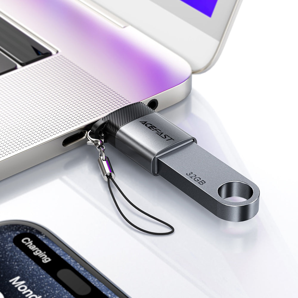 Adaptador OTG USB-C - USB-A Acefast J7, Cinzento