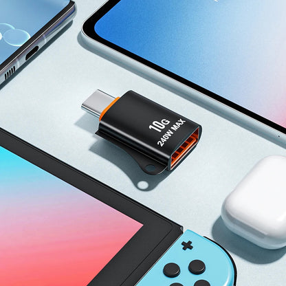 OTG USB-C to USB-A Techsuit A1 HyperPort Adapter, Black Orange