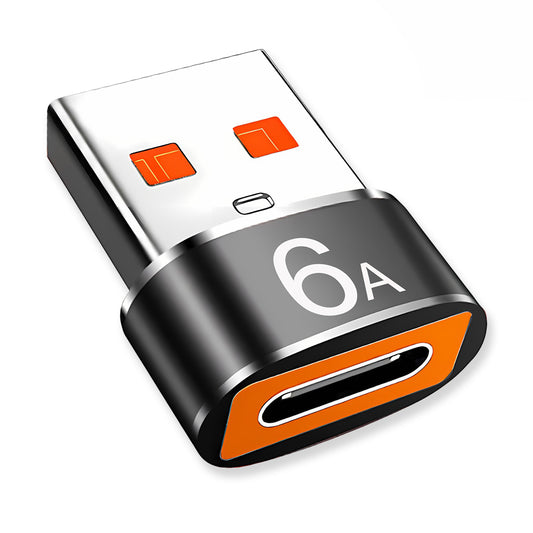 Adaptador de Dados e Carregamento USB-C - USB-A Techsuit A4 HyperPort, Preto Laranja