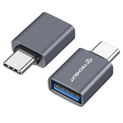 Adaptador OTG USB-C - USB-A Techsuit A8 SlateVolt, Cinzento