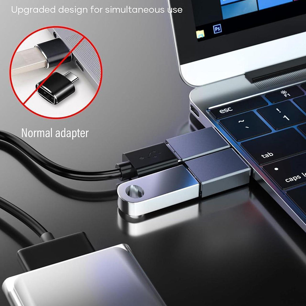 Adaptador OTG USB-C - USB-A Techsuit A8 SlateVolt, Cinzento