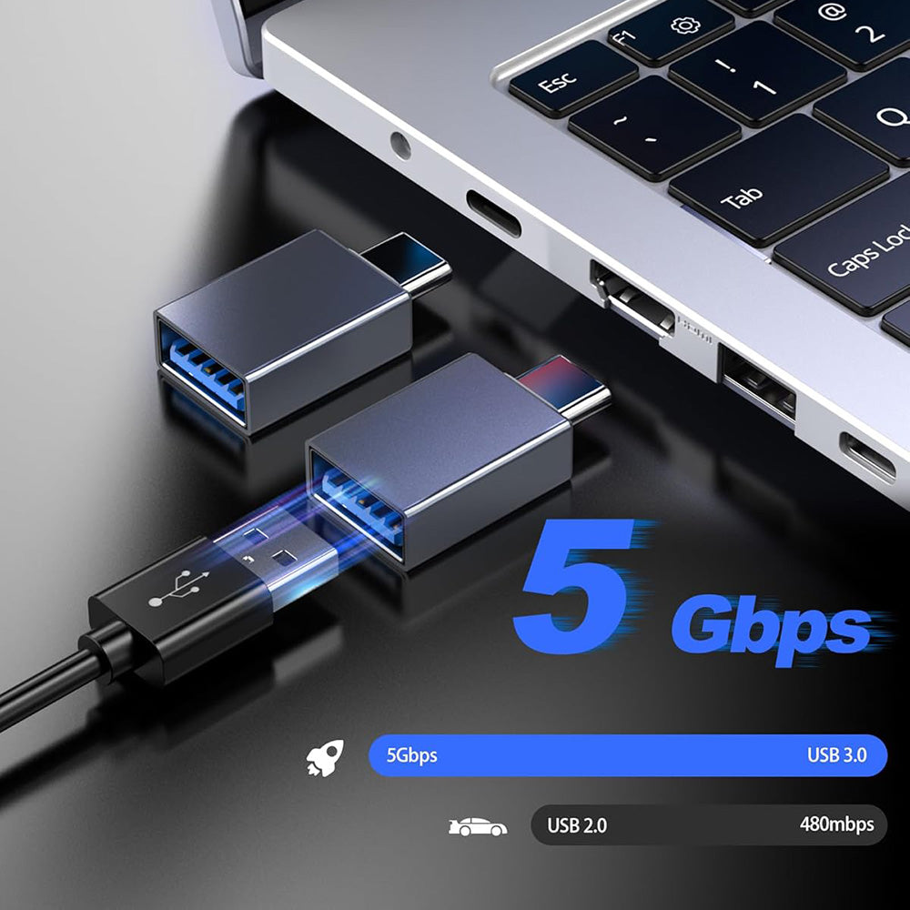 Adaptador OTG USB-C - USB-A Techsuit A8 SlateVolt, Cinzento