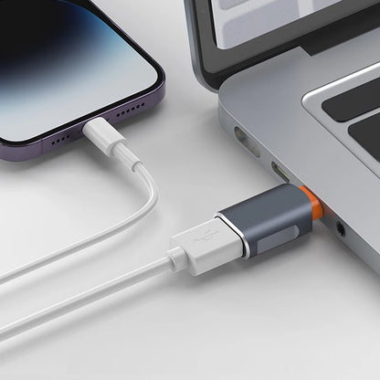 Adaptador OTG USB-C - USB-A Techsuit A9 SlateVolt, Cinza Laranja