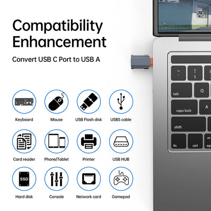 Adaptador OTG USB-C - USB-A Techsuit A9 SlateVolt, Cinza Laranja