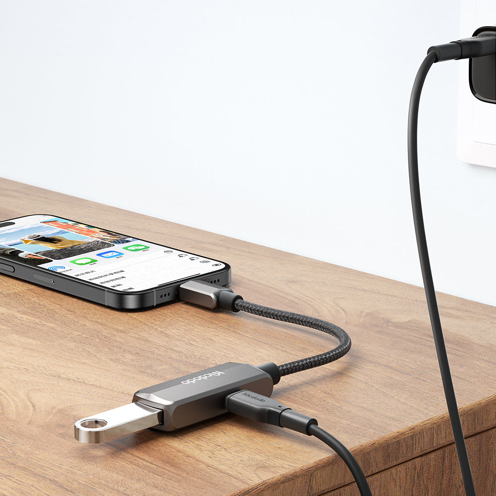 Adaptador OTG USB-C - USB-A / USB-C McDodo CA-2830, Cinzento