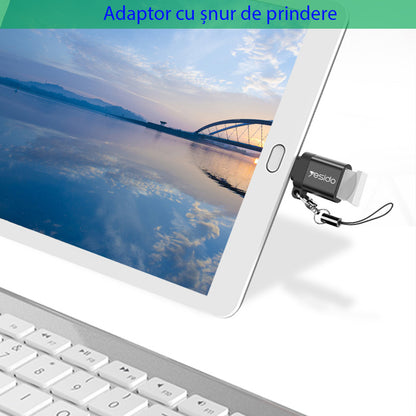 Adaptador OTG USB-C - USB-A Yesido GS06, Preto