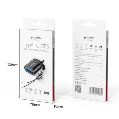 Adaptador OTG USB-C - USB-A Yesido GS06, Preto