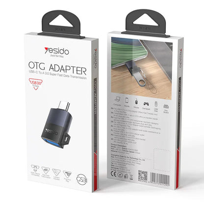 Adaptador OTG USB-C - USB-A Yesido GS31, Cinzento