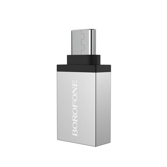 Adaptador OTG USB-A - USB-C Borofone BV3, Prateado