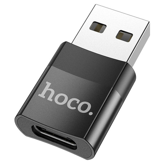 Adaptador de dados e de carregamento USB-C - USB-A HOCO UA17, preto