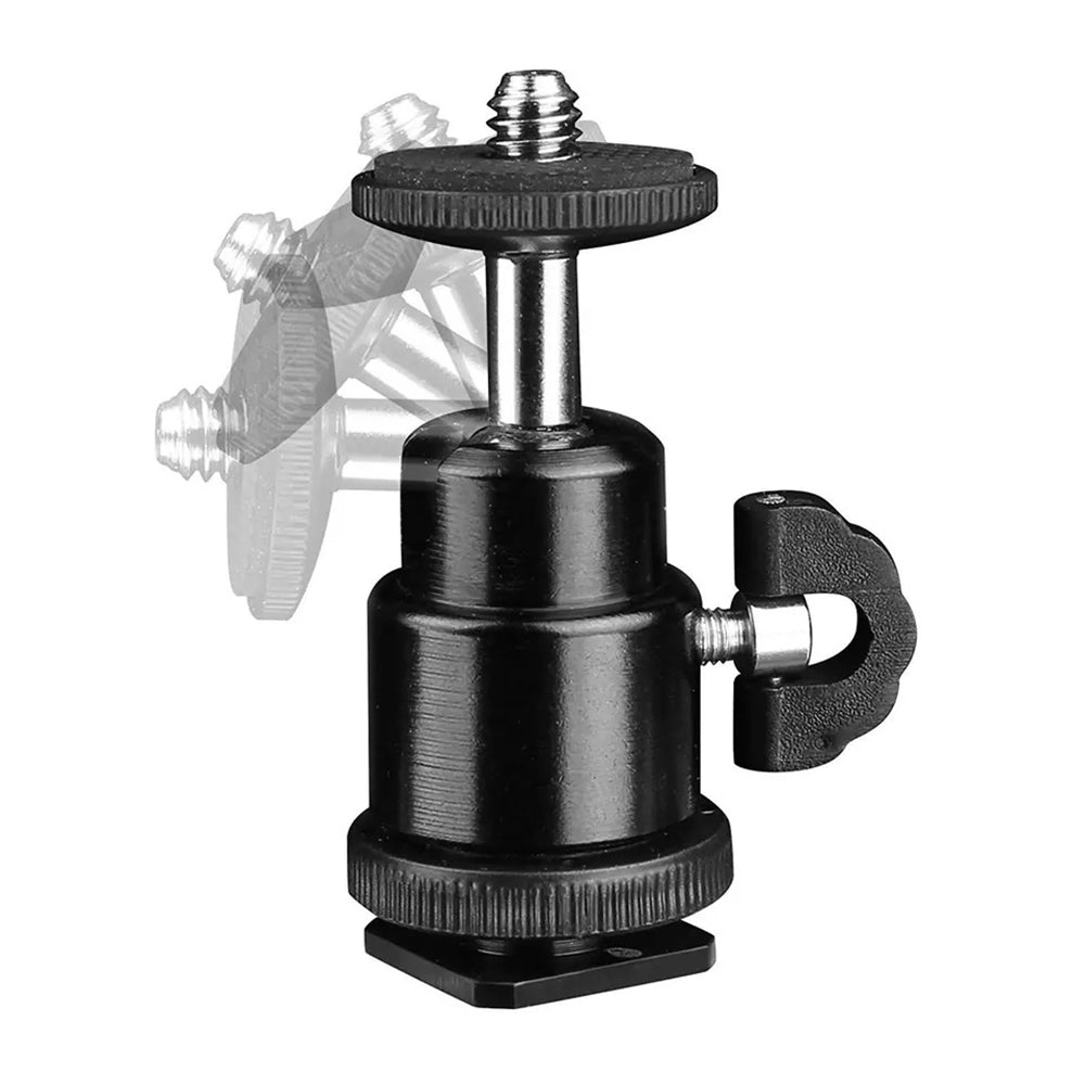 Adaptador Sapata Fria Cold Shoe - 1/4 polegadas Techsuit BH-2, Preto
