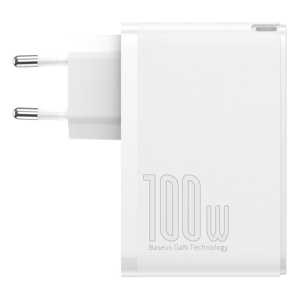 Carregador de rede Baseus GaN2 Pro, 100W, 3A, 2 x USB-A - 2 x USB-C, branco CCGAN2P-L02