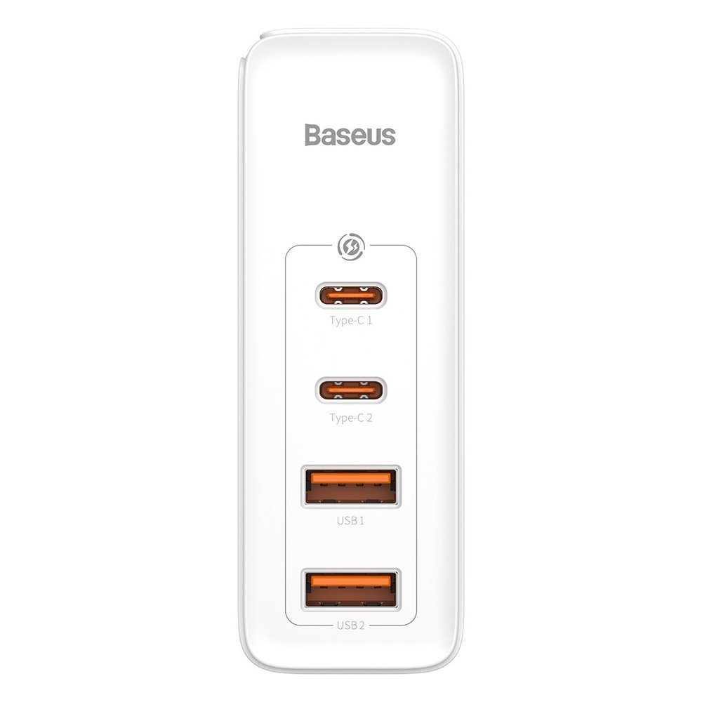 Carregador de rede Baseus GaN2 Pro, 100W, 3A, 2 x USB-A - 2 x USB-C, branco CCGAN2P-L02