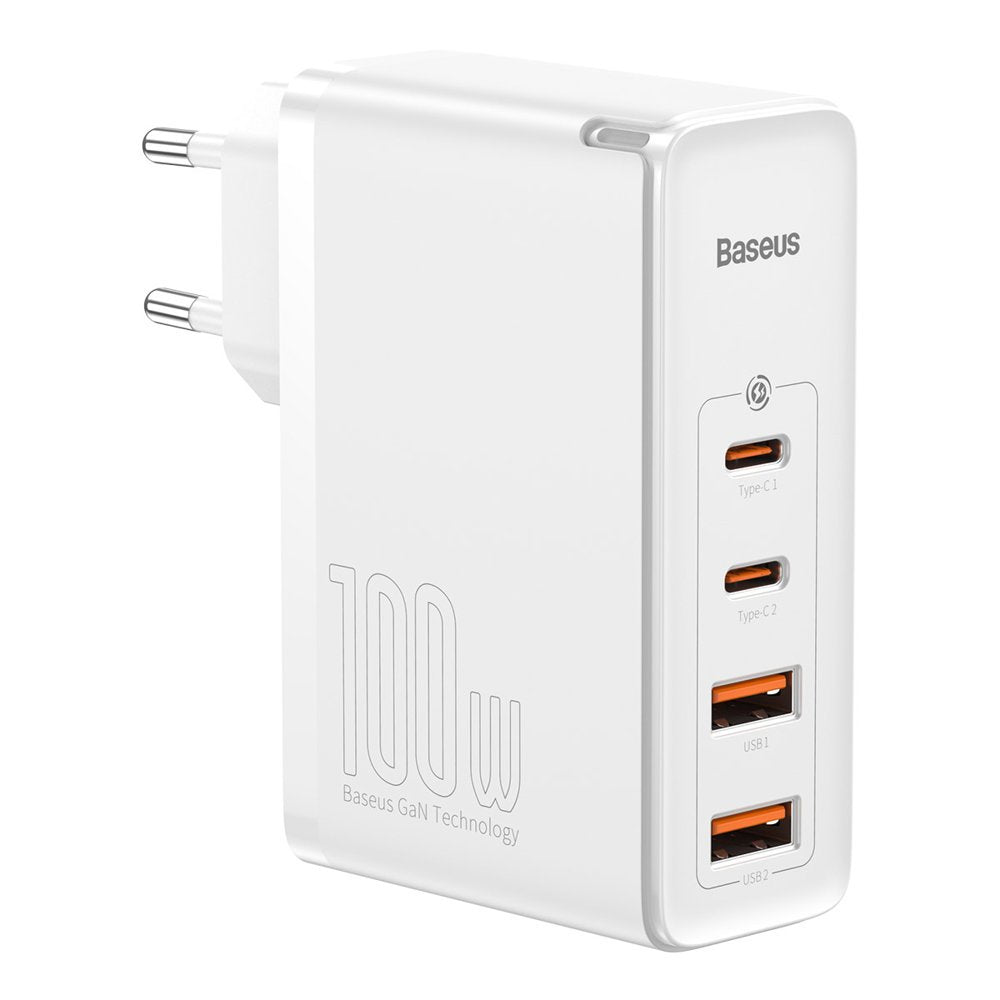 Carregador de rede Baseus GaN2 Pro, 100W, 3A, 2 x USB-A - 2 x USB-C, branco CCGAN2P-L02