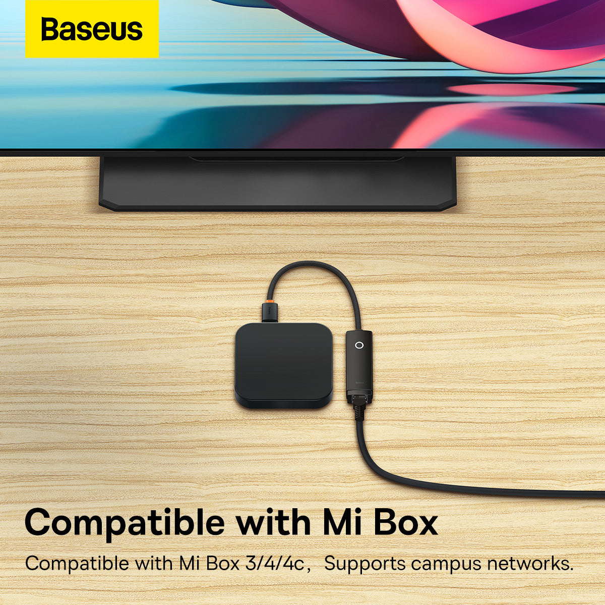 Adaptador de rede Baseus Lite, USB-C - RJ45, Preto WKQXX000301 