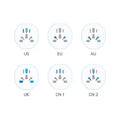 Adaptador de rede Tech-Protect US / UK / AU / AU / FI / CN - Europa, branco 