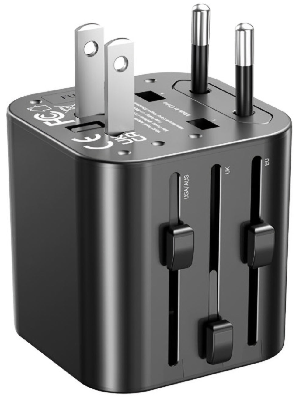Adaptador de Rede XO Design WL28 Travel US / UK / AU / CN / EU, Preto