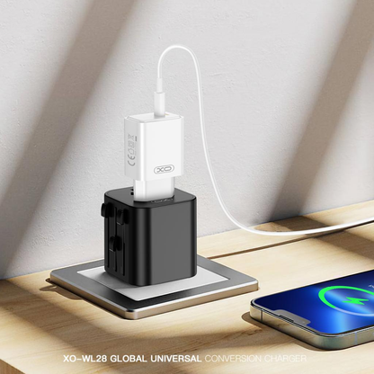 Adaptador de Rede XO Design WL28 Travel US / UK / AU / CN / EU, Preto