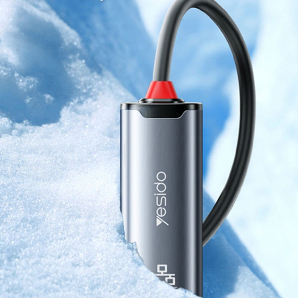 Adaptador de Rede Yesido HB26, RJ45, USB / USB-C, Cinzento