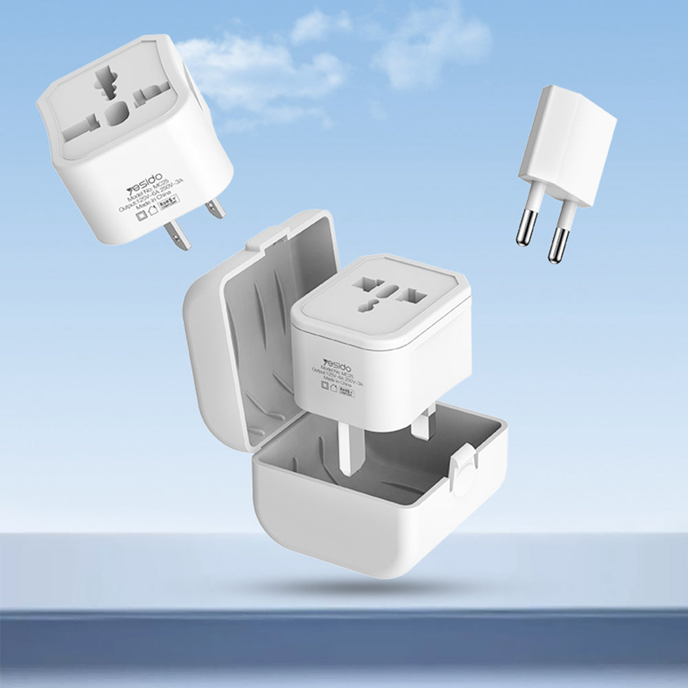 Adaptador de Rede Yesido MC25 Travel CN/ US / EU / UK, Branco