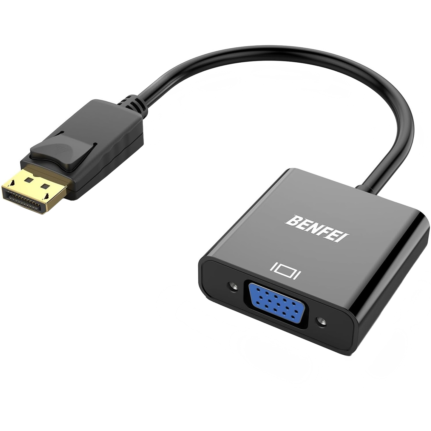 Adaptador de Vídeo Benfei, DisplayPort - VGA, 1080P, Preto
