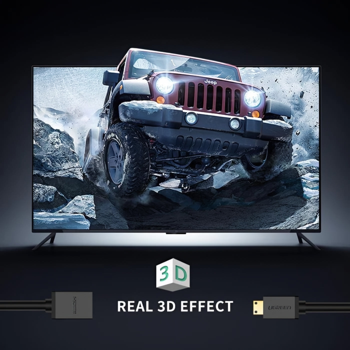 Adaptador de Vídeo UGREEN 20137, miniHDMI - HDMI, 4K, Preto