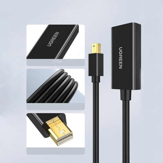 Adaptador de Vídeo UGREEN MD112, MiniDisplayPort - HDMI, Preto