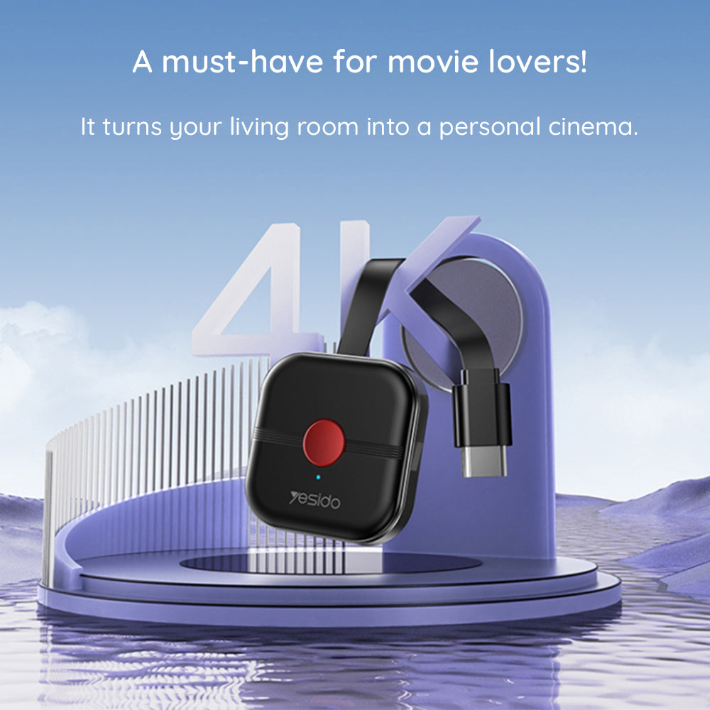 Adaptador Wireless Multimedia Yesido TV10, Preto