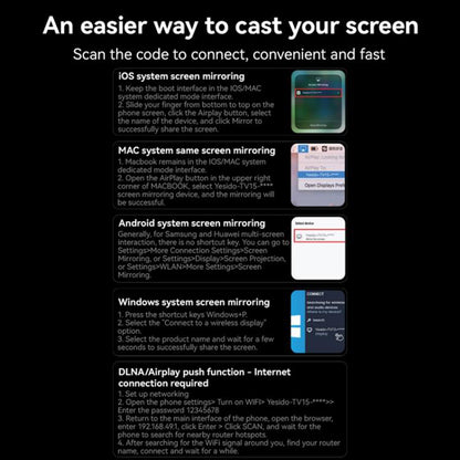 Adaptador Wireless Multimédia Yesido TV15, Cinzento