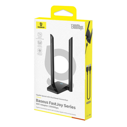 Adaptador sem fios Baseus FastJoy, banda dupla, Wi-Fi 6, 1300 Mbps, preto B01317600111-05 