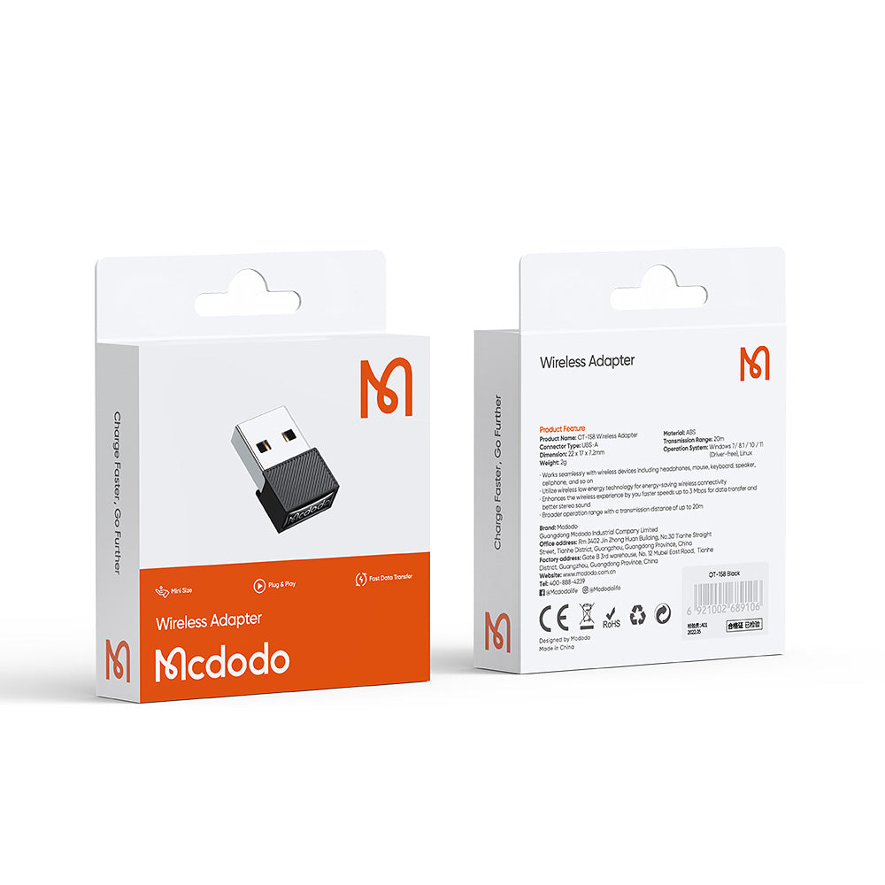 Adaptador Wireless McDodo OT-1580, Preto