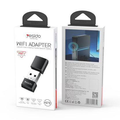 Adaptador Wireless Yesido WP10, 150Mbps, Preto