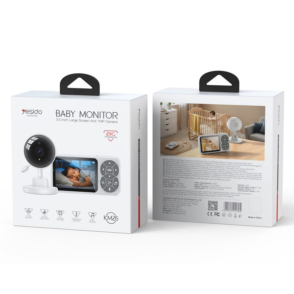 Baby Monitor Yesido KM26, Wi-Fi, White
