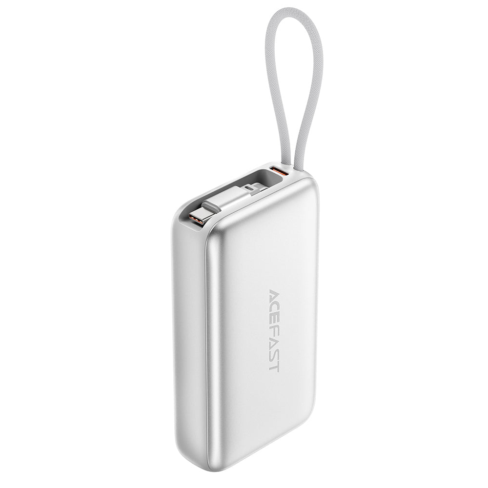 Bateria Externa Acefast M32, 10000mAh, 35W, PD, 2 x USB-C, Prateada
