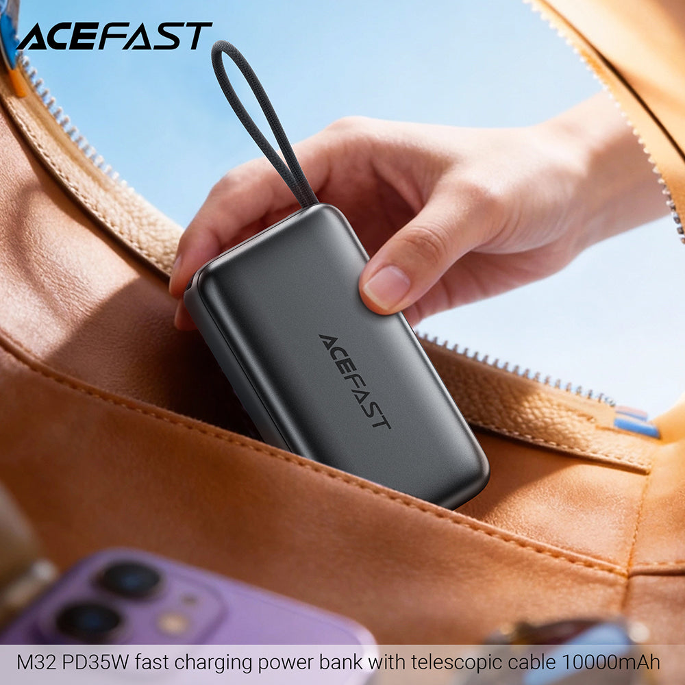 Bateria Externa Acefast M32, 10000mAh, 35W, PD, 2 x USB-C, Cinzento