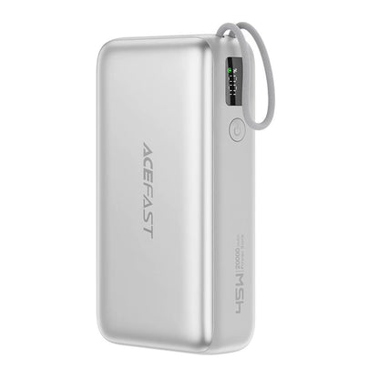 Bateria Externa Acefast M34, 20000mAh, 45W, QC + PD, 1 x USB-A - 2 x USB-C, Prateada