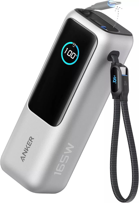 Bateria Externa Anker, 25000mAh, 165W, QC + PD, 1 x USB-A - 3 x USB-C, Prateada A1695H41