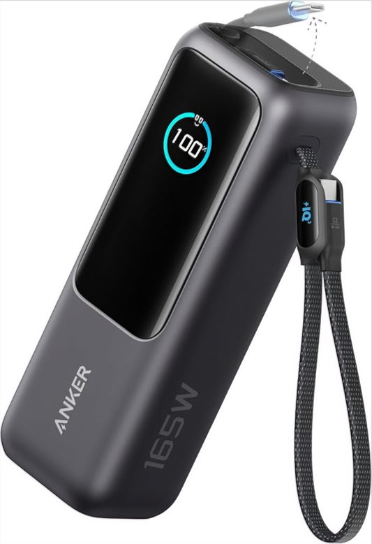 Bateria Externa Anker, 25000mAh, 165W, QC + PD, 1 x USB-A - 3 x USB-C, Cinzento, Recondicionada A1695H11