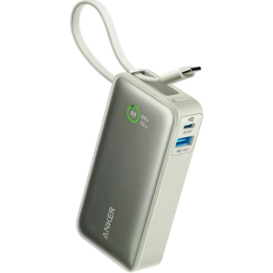 Bateria externa Anker Nano, 10000mAh, 30W, QC + PD, 1 x USB-A - 2 x USB-C, Verde A1259G61