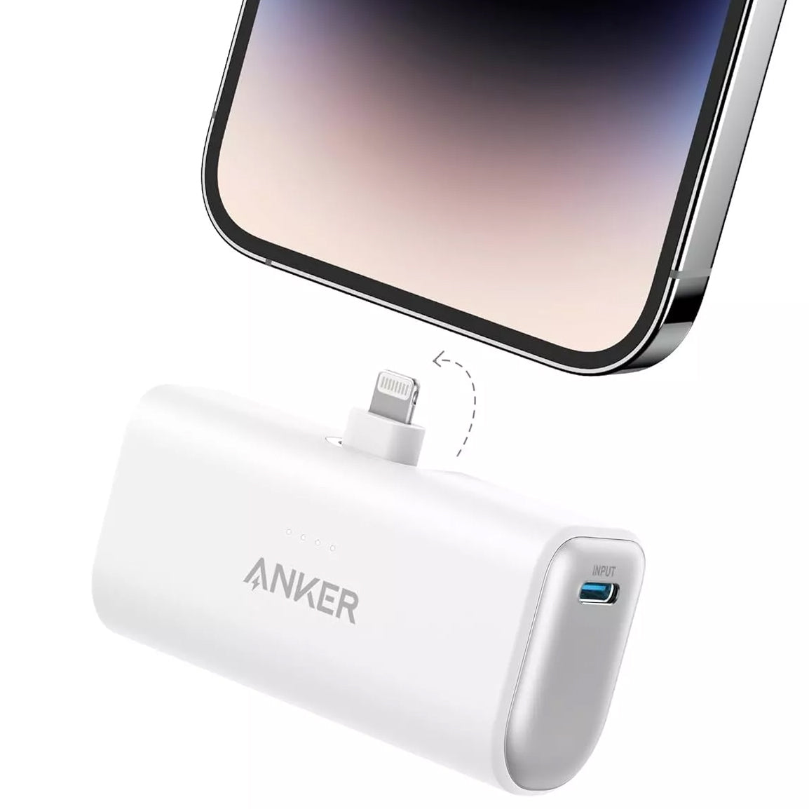 Bateria Externa Anker Nano, 5000mAh, 12W, 1 x Lightning, Branca A1645G21