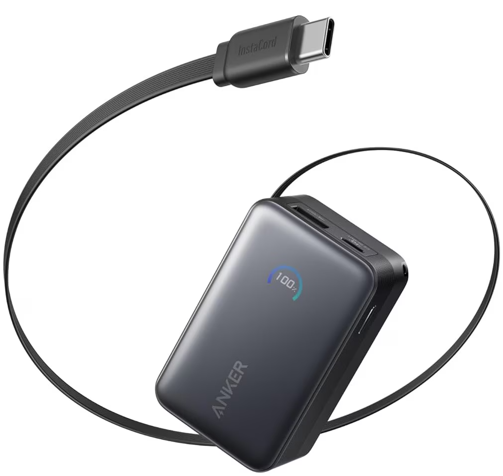 Bateria Externa Anker Nano, 10000mAh, 45W, QC + PD, 1 x USB-A - 1 x USB-C, Preta A1638H11