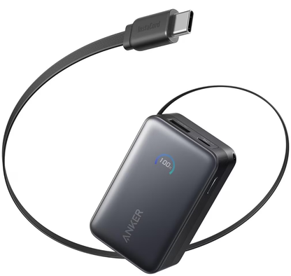 Bateria Externa Anker Nano, 10000mAh, 45W, QC + PD, 1 x USB-A - 1 x USB-C, Preta A1638H11